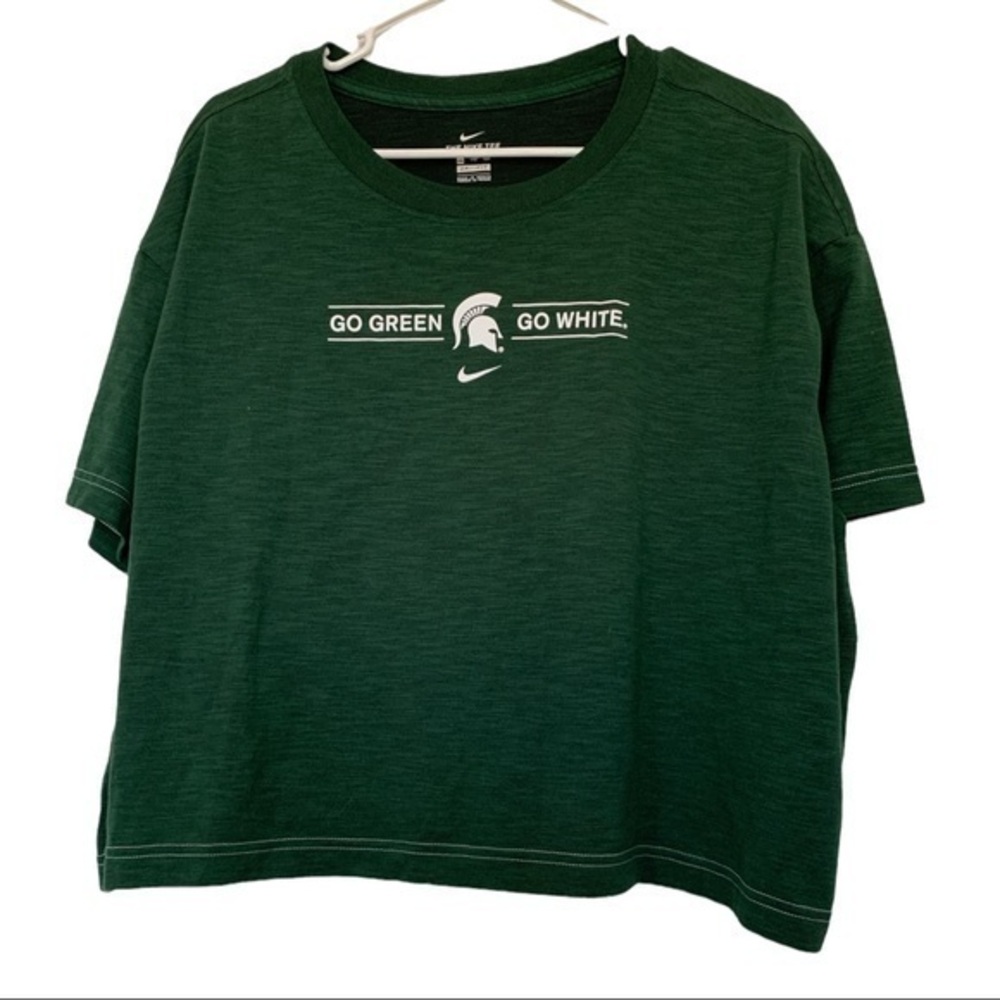 NIKE CROP TOP GO GREEN GO WHITE SPARTANS Size XXL NWOT #6231